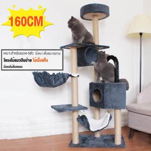คอนโดแมว สูง160CM คอนโดแมวไม้ คอนโดแมวหลังใหญ่ เหมาะสำหรับเลี้ยงน้องแมว4-6ตัว