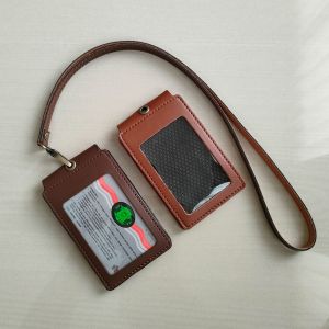 ID card holder kulit name tag double flip terbaru