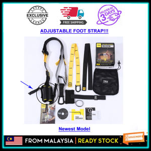 (Foot Handle Adjustable+1 Year Warranty) P7 Pro Fitness Exercise Equipment Suspension Training Resistance Bands Trainer Crossfit Training Kits Portable Home Gym Full Body Workout