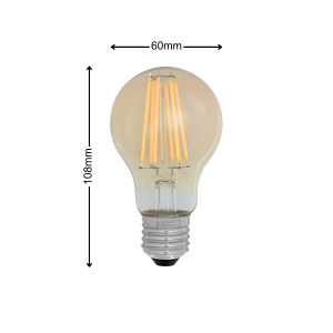 Dycorra LED Filament Bulb A60 (Tint) E27 6W 8W Day Warm Retro Edison Tinted Glass Bulb Lamp Vintage