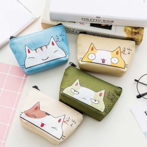 COLOO Classic Cute Cat Print Cartoon Oxford with Zipper Korean Money Bag Card Holders Small Coin Purse Women Wallets