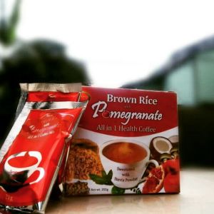 Brown Rice Coffee Plus Pomegranate Mix with Stevia Leaves Extract Good for Heart and Brain
