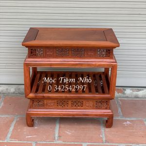 Đôn Chữ Nhật 2 Tầng Lồng Đèn Mặt Lan Gỗ Hương Cao 607080cm