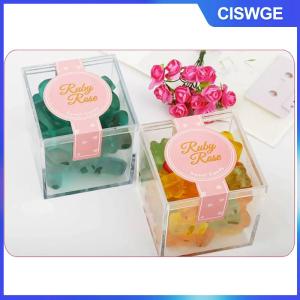 CISWGE Rõ ràng Acrylic vuông Cube hộp có nắp đậy bền Kẹo hộp nhiều sử dụng trong suốt trường hợp tổ chức container