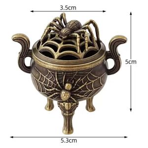 XIAHU Elephant Lucky Sandalwood Incense Burner Vintage Alloy Hollow Out Three Legged Stove Mini Lotus Incense Censer for Tea Ceremony Home Decoration