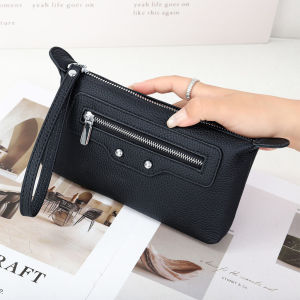 F First Layer Cowhide Genuine Leather Clutch Fashion Lightweight Clutch Womens Mobile Phone Bag