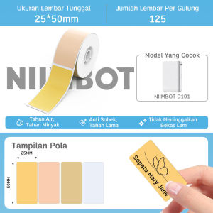 Kertas Label Warna Eksklusif untuk Mesin Label NIIMBOT D101 Kertas Label Termal Berkualitas Tinggi dengan Pencetakan Jelas dan Ramah Lingkungan Kertas Label Serbaguna untuk Produk
