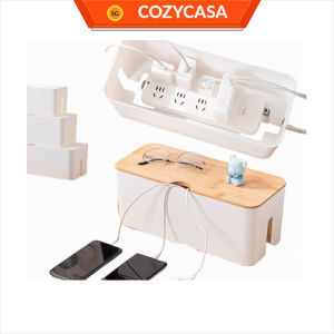 【COZYCASA】Cable Storage Box/Extension Wire Plug Organizer Box for Desk Power Strip Management
