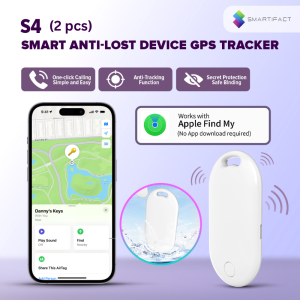 【For iOS】Smartifact S4 Smart Anti-Lost Device GPS Tracker Plastic Universal Structure Button 5.3 Car Keys Pet Kids Bag Wallet Luggage Tracking Finder Locator Certification Works With iOS Find My App for iPhone 16 15 MacBooK iPad Pro Mac