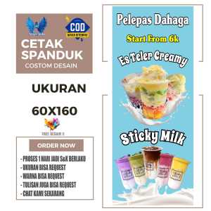Cetak Spanduk Banner  Sticky Milk Es Teler Viral Costom Desain