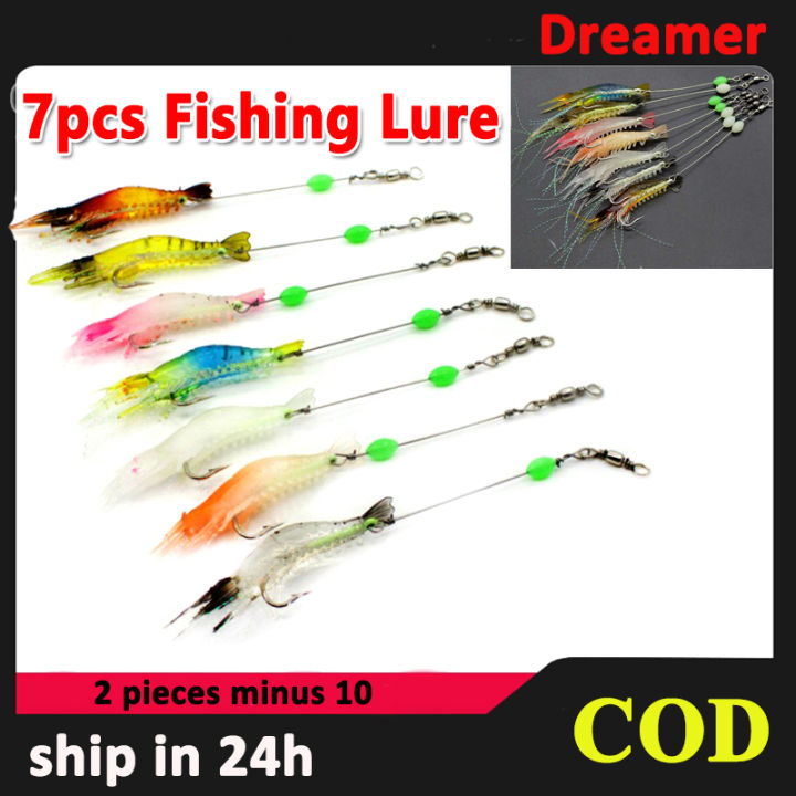 7PCS 9cm 5g Soft Prawn Shrimp Swivel Wobbler Hook Artificial Bait Bead  Sabiki Rig Fishing lure Connector Spinner Lazada PH