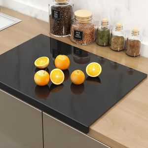 Large Black High-Tenacity PET Cutting Board with Protective Lip - Food-Safe Durable Countertop Protector for Kitchen Essentials Scratch-Resistant Easy-Clean Design Ideal for Holiday Gifts Cutting Boards for Kitchen Modern Kitchenware