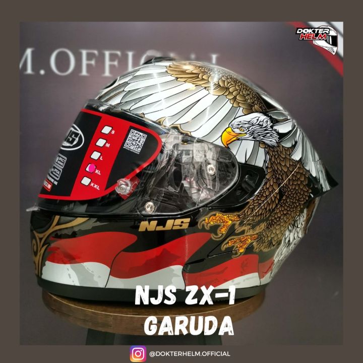 HELM NJS ZX-1 ZX1 ZX 1 FULL FACE FULLFACE MOTIF GARUDA ORIGINAL