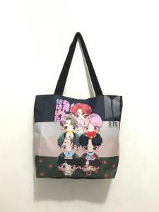 L.S Totebag Kanvas Resleting Wanita terbaru motif TULISAN UNGUBTS / ARMY