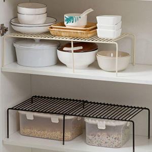 Expandable Counter and Cabinet Shelf Organizer Kitchen Pantry Rack Multi-Purpose Storage Shelf Adjustable Dish Rack Pot Rack