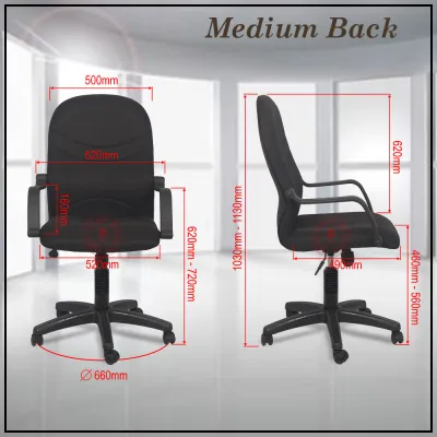 Budget Fabric Office Chair / Budget High Back Chair / Medium Back / Low Back / Visitor Chair / Kerusi Office / Kerusi Pejabat
