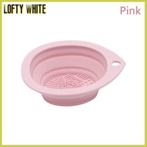 Lofty White Silicone Makeup Brush Cleaner Folding Powder Puff Cleaning Bowl Eyeshadow Brushes Washing Soft Mat Beauty Tools Scrubber Box