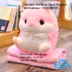 Chăn Gối Thú Bông / Gối Mền Chuột Hamster 3 Trong 1 Nhiều Màu Cute