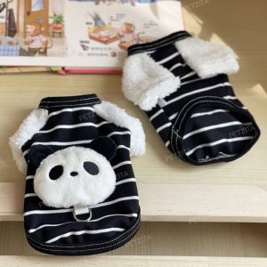 🇹🇭พร้อมส่ง🇹🇭 เสื้อแพนด้าขนปุย ดำลายทางแขนขาว For PET เสื้อสุนัข ชุดหมา ชุดแมว