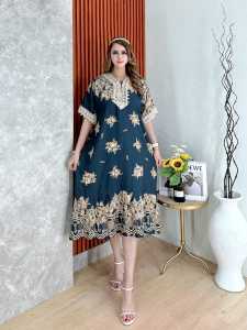 Daster Renda Arab Jumbo  Motif Dress Arabian Rayon Motif Premium LD 120cm PB 120cm