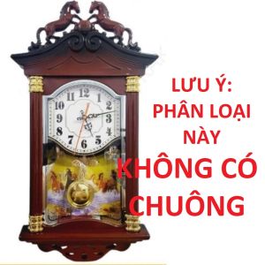 Đồng hồ treo tường quả lắc có nhạc chuông điểm mỗi giờ cao cấp độc đáo đồng hồ phong thủy con ngựa mã đáo thành công