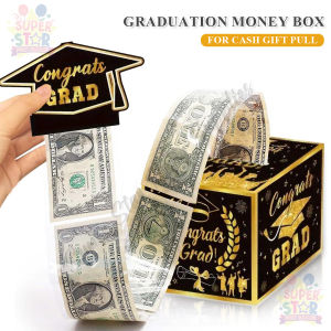 Black Gold Money Box Surprise Gift Money Box For Cash Gift Pull Out Money Box For Cash Funny Money Holder For Birthday Graduation Party Surprise Gift
