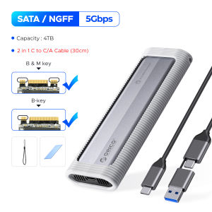 ORICO M.2 NVMe SATA SSD Enclosure Adapter Tool-Free 2 in 1 Cable Type C USB A 3.2 Gen 2 10Gbps NVMe 5Gbps NGFF SATA PCIe For Laptop Mobile