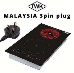 T W K brand induction cooker 1800W + 1200 W double burner high temperature resistant high grade tempered glass