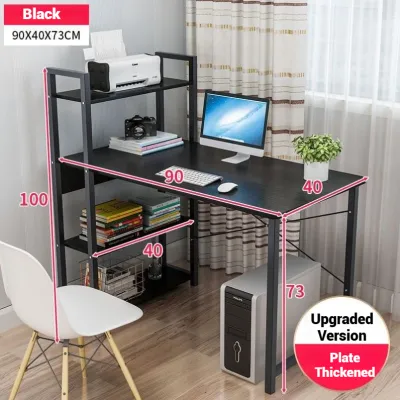 LALA Study Table Writing Desk Computer Table With Book Shelf Combination Bedroom 3 Tiers Meja belajar meja komputer meja pejabat MDF 电脑桌书架一体