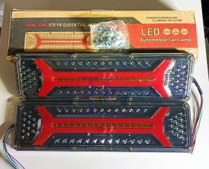 1 Pair(2pcs) - R/E VENOM 24V (18" x 5") WATERPROOF TAIL LIGHTS For All Truck Trailer Elf Forward 10w/6w ISUZU FUSO HINO