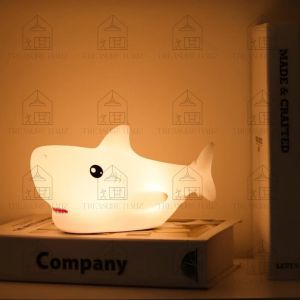 🔥[Ready Stock] Creative Lovely LED Cute Whale Shape Silicone Tap Beside Lamp Night Light Gift Lampu Tidur Malam 小夜灯