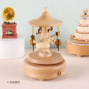 Local - Cute Quality Made Wooden Music Box Clockwork Spring No battery for Gift Birthday Anniversary Ferris Wheel