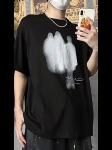 EERSHENSHI เสื้อยืดผู้ชายคอกลมแฟชั่นยอดนิยมแขนสั้นฮาราจูกุญี่ปุ่นแนวโน้มใหม่ของเสื้อยืดผู้ชาย