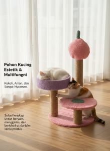 Mainan Kucing Cat Condo Tower Peach Pet Cat Tree Mainan Hewan Dog Cat Tree Pohon Kucing