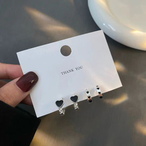 Salime 4PCS Stainless Steel Hoop Earrings Cool Daily Wear Jewelry Accessories