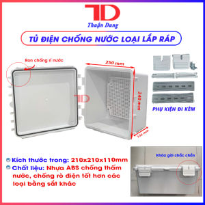 Tủ điện kỹ thuật chống nước ABS loại lắp ráp hộp kỹ thuật tủ điện nhựa ngoài trời đủ kích thước Điện Lạnh Thuận Dung