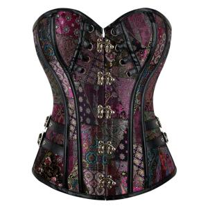 Underbust palatial Corset in hoa áo ống Shapewear underbust Bustier cho phụ nữ áo lửng Gothic Corset