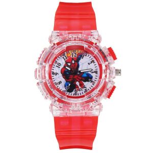 Cartoon Kids Spiderman Watch LED Light Kids Watches for Boys Girls Students Analog Watch Colorful