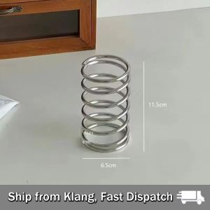 【READY STOCK】Stainless Steel Toothbrush Holder/Makeup Shelf/Brush Tube Spring/Easy Install Desk/Storage Rack/Daily Use