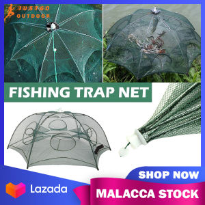 2-10Holes Fishing Net Mesh Nylon Prawn Cage Shrimp Automatic Fishing Trap Cast Folding Bait Fishing Network Catch Fish Baits Trap 捕鱼笼