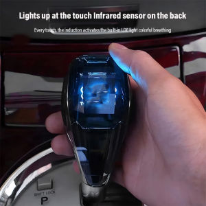 Touch Activated Crystal Handles with 7 Light Colors for Car Safety and Interior Decoration Automatic Shift Knob with Color Changing LED Light