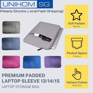UnihomSG [ReadyStock] Premium Padded Laptop Sleeve Bag Holder Computer 13/14/15.6 Inch