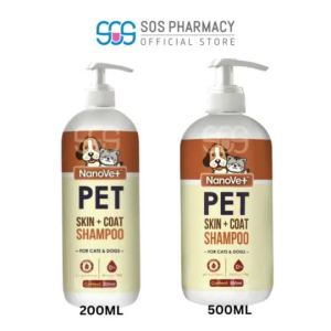 Ready stock 🇲 🇾 NanovetSkin + Coat Shampoo for Cat and Dog - Medicated Shampoo (200ml/500ml)
