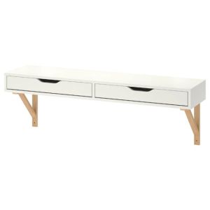 Rak Dinding Ambalan Laci 80x25cm Minimalis - Meja Rias Gantung Serbaguna 2 Pintu