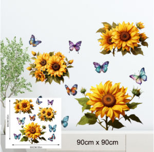 Purple Wisteria Wall Sticker 90x30cm – Elegant DIY Removable Wall Decal featuring Beautiful Hanging Wisteria Flowers and Green Leaves. Perfect for Bedroom Bedside Living Room Study Room Office or Balcony Wall Decoration. Made of Eco-Friendly PVC Mate