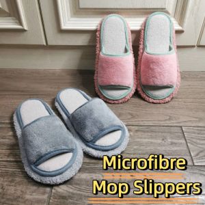 LIUJIR Detachable Microfibre Mop Slippers Soft Washable Lazy Slippers Multifunction Open Toed Floor Mopping Slippers House Floor