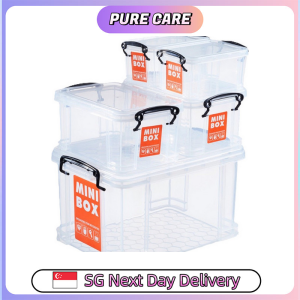 【Pure Care】 Transparent Multi-Use Storage Box / Plastic Storage Container Comfortable Handle / Storage Organiser