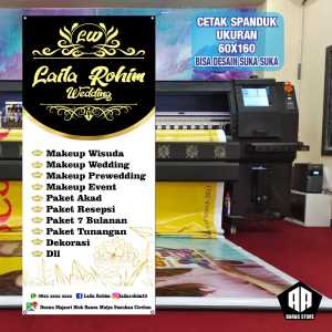 Cetak Spanduk Cetak Banner LAILA ROHIM WEDDING Costom Desain