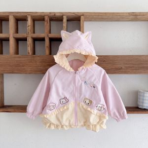 Áo Khoác  Gió Tai Mèo Phối Caro Bé Gái 9 ~ 24kg - KimKim Kids