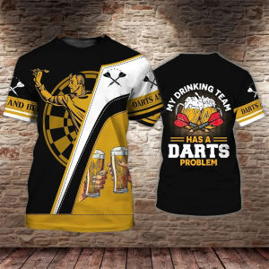 [Local Stock] Christmas Halloween Mens Clothes Darts T-shirt Crew Neck Short Sleeve T Shirt 3D Printing Unique Design Fashion Trend Novel Cool Sports Tees Top